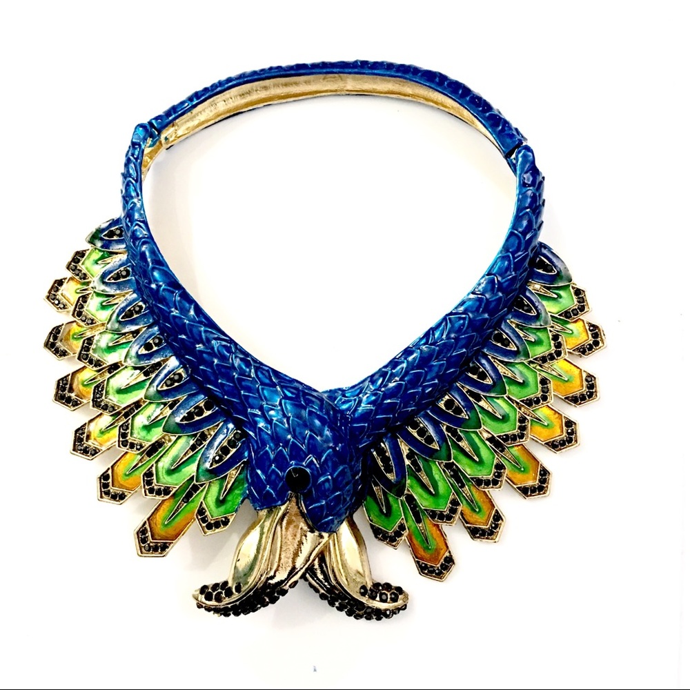 Giant Enameled Pelican Necklace